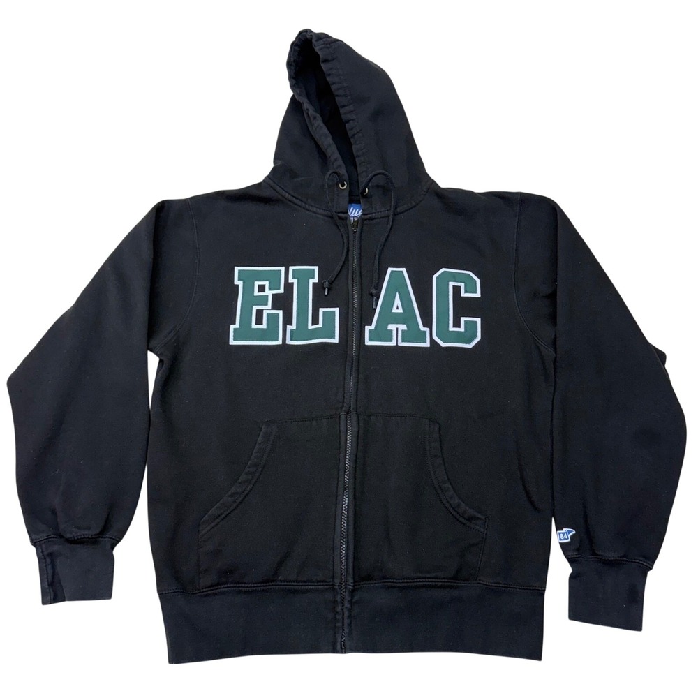 Blue 84 ELAC East Los Angeles College‎ Zip Up Hoodie Black Green Mens Small
